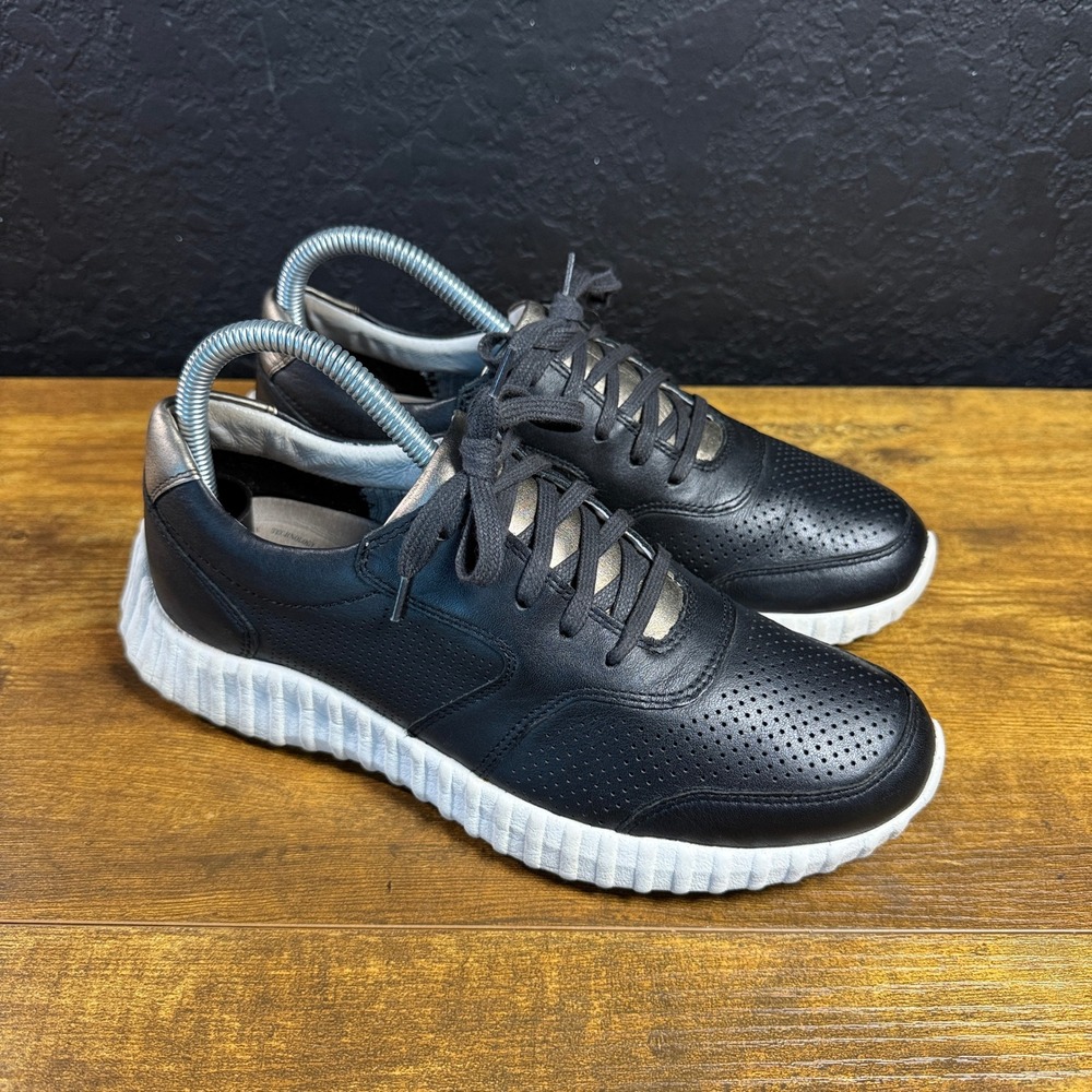 Johnston & Murphy XC4 Prentiss Black Leather Waterproof Sneakers Women 8